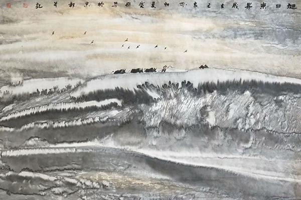 著名焦墨山水画家林晓丽——水墨淡彩风景山水画欣赏