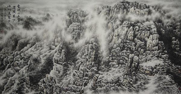 著名焦墨山水画家林晓丽——水墨淡彩风景山水画欣赏