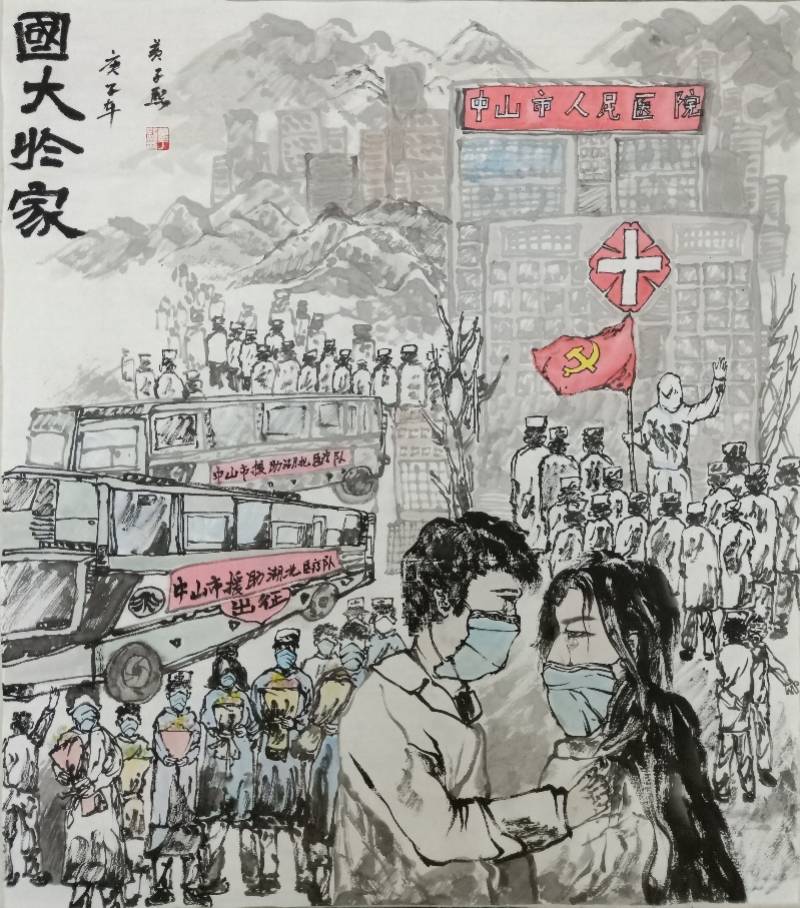 12岁中山少年 “抗疫”绘画获全国特等奖:绘画像朋友也像影子