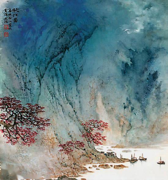 宋文治泼彩山水,让人沉醉!
