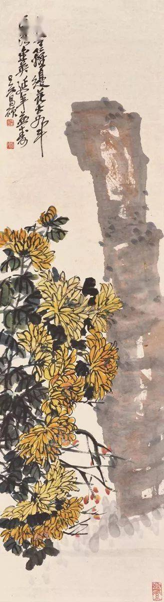 【岐山书画】吴昌硕笔下的菊花,大气、古朴