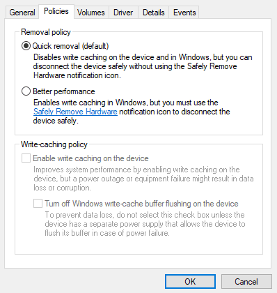 Windows 10默认已禁用USB驱动器缓存 1903版本起无需点击安全弹出