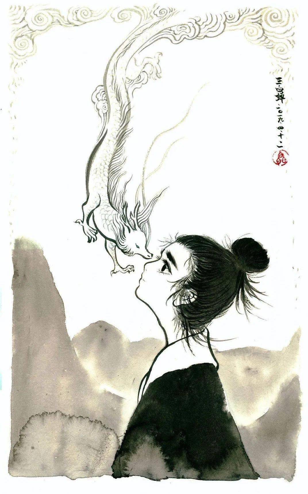 这位“天才”少女的水墨画,把中国风描绘到极致