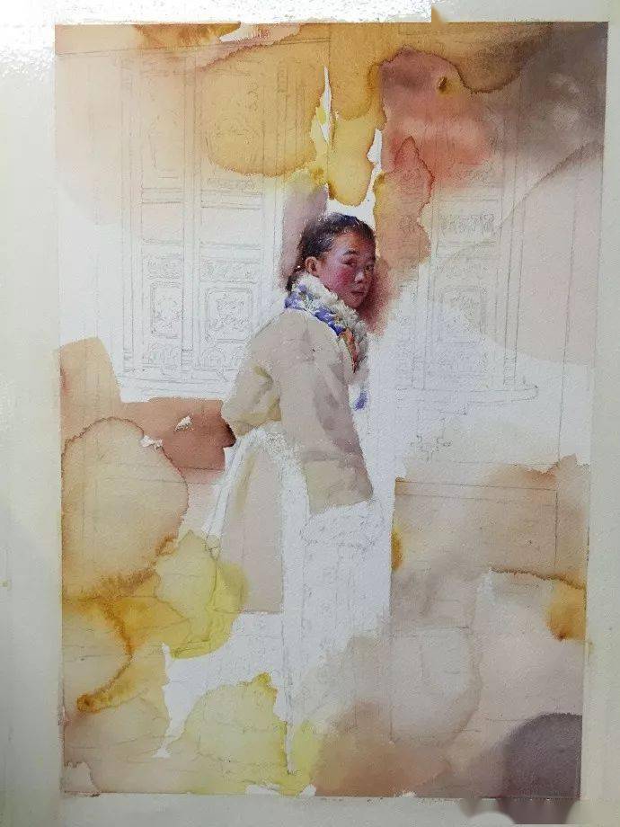 这画家火了,大笔触画出霸屏水彩,这光感够绝,极致东方的美!