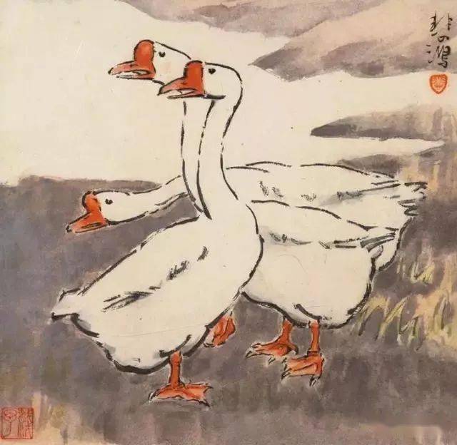 徐悲鸿“手把手”教画花鸟,干货。