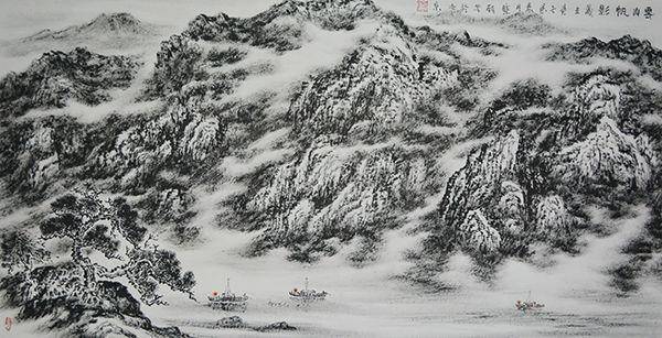 著名焦墨山水画家林晓丽——水墨淡彩风景山水画欣赏