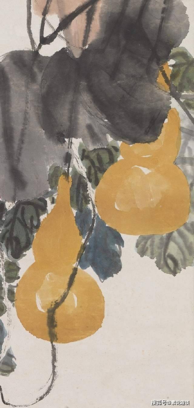 齐白石的这张葫芦图,一只蚱蜢成就一幅画,价值也翻了10倍
