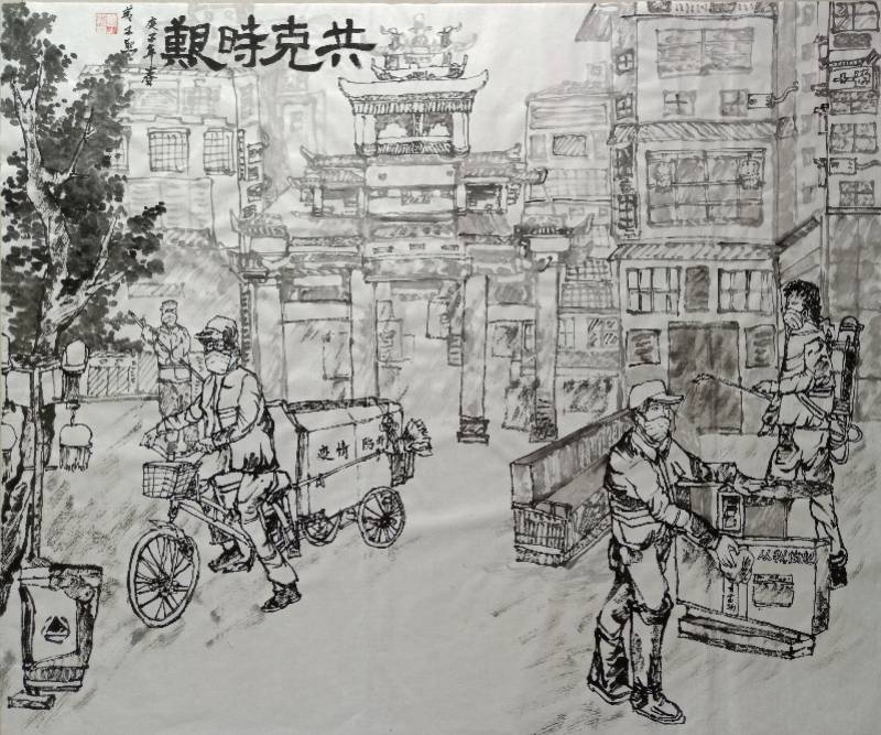 12岁中山少年 “抗疫”绘画获全国特等奖:绘画像朋友也像影子