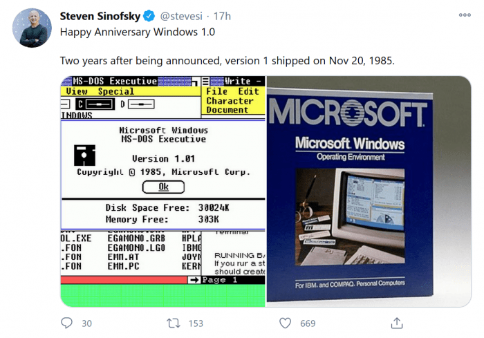 多少人还记得它?Windows 1.0迎来35周岁生日
