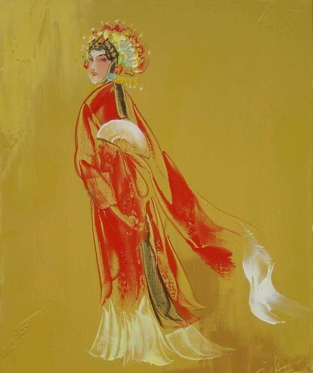 画中的林黛玉很美!他把油画改成水彩风格,很有艺术的时代美感