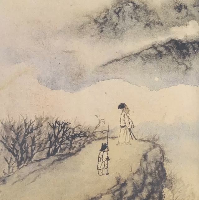 清初画家石涛画中的小人儿,生拙古朴,别具一格