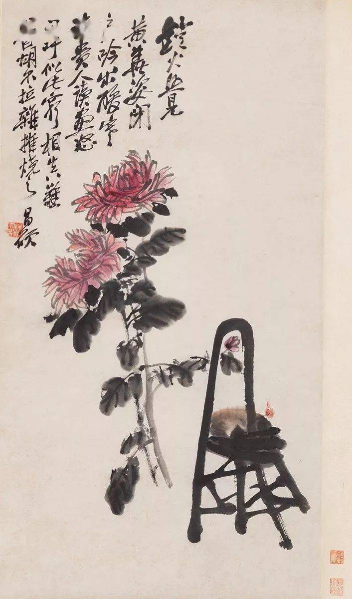 【岐山书画】吴昌硕笔下的菊花,大气、古朴