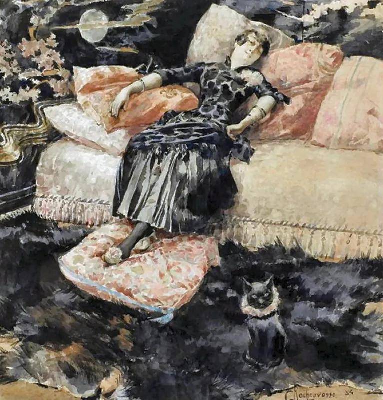 历史装饰画家罗切罗斯,以一种感性的自然主义风格来绘画作品