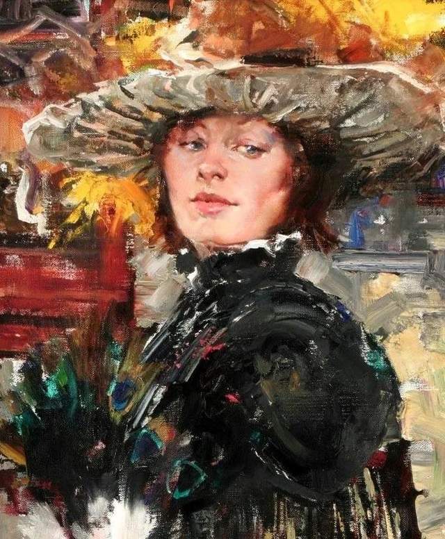 奔放的笔触,严谨的造型:美国画家杰弗里的肖像画