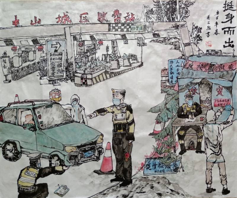 12岁中山少年 “抗疫”绘画获全国特等奖:绘画像朋友也像影子