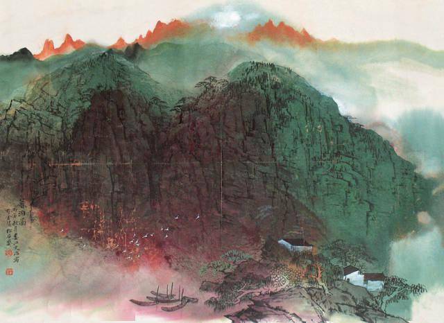 宋文治泼彩山水,让人沉醉!