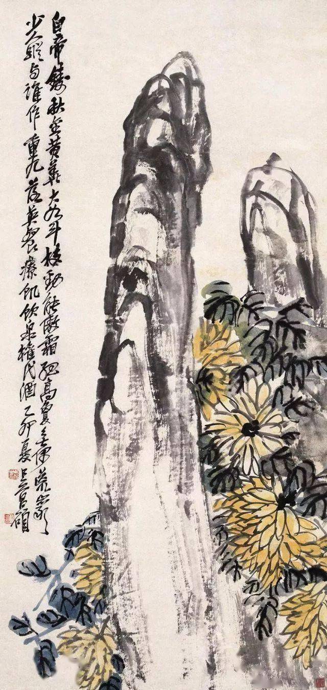 【岐山书画】吴昌硕笔下的菊花,大气、古朴
