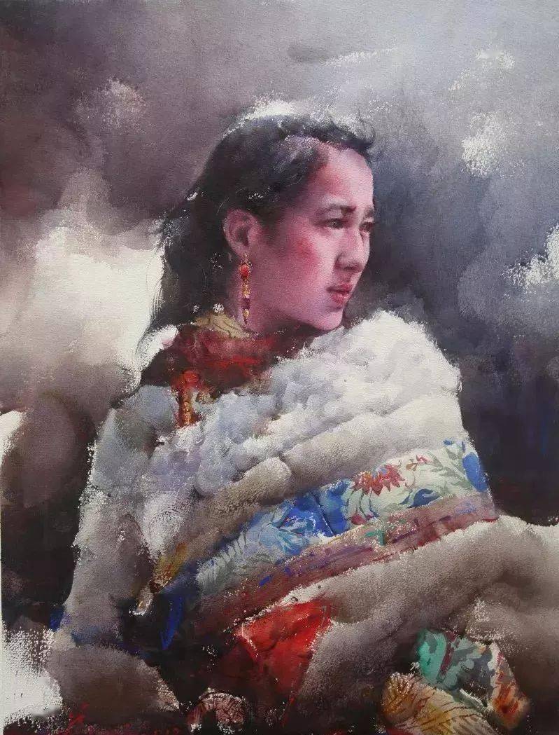 这画家火了,大笔触画出霸屏水彩,这光感够绝,极致东方的美!