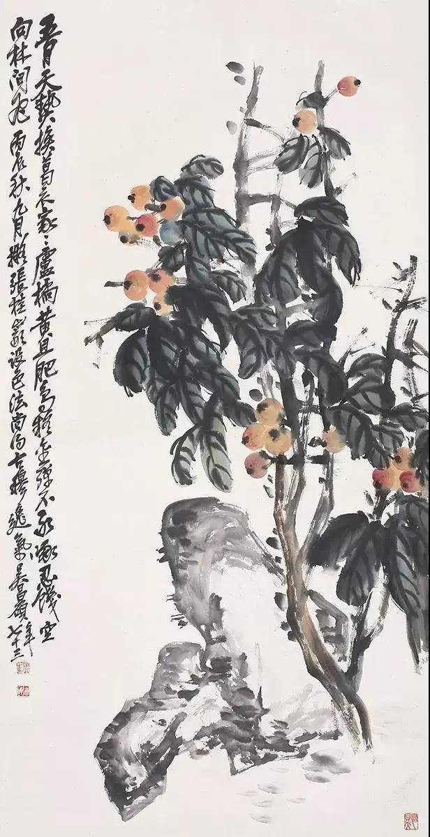 “小满枇杷半坡黄”,画里的枇杷味更诱人哦