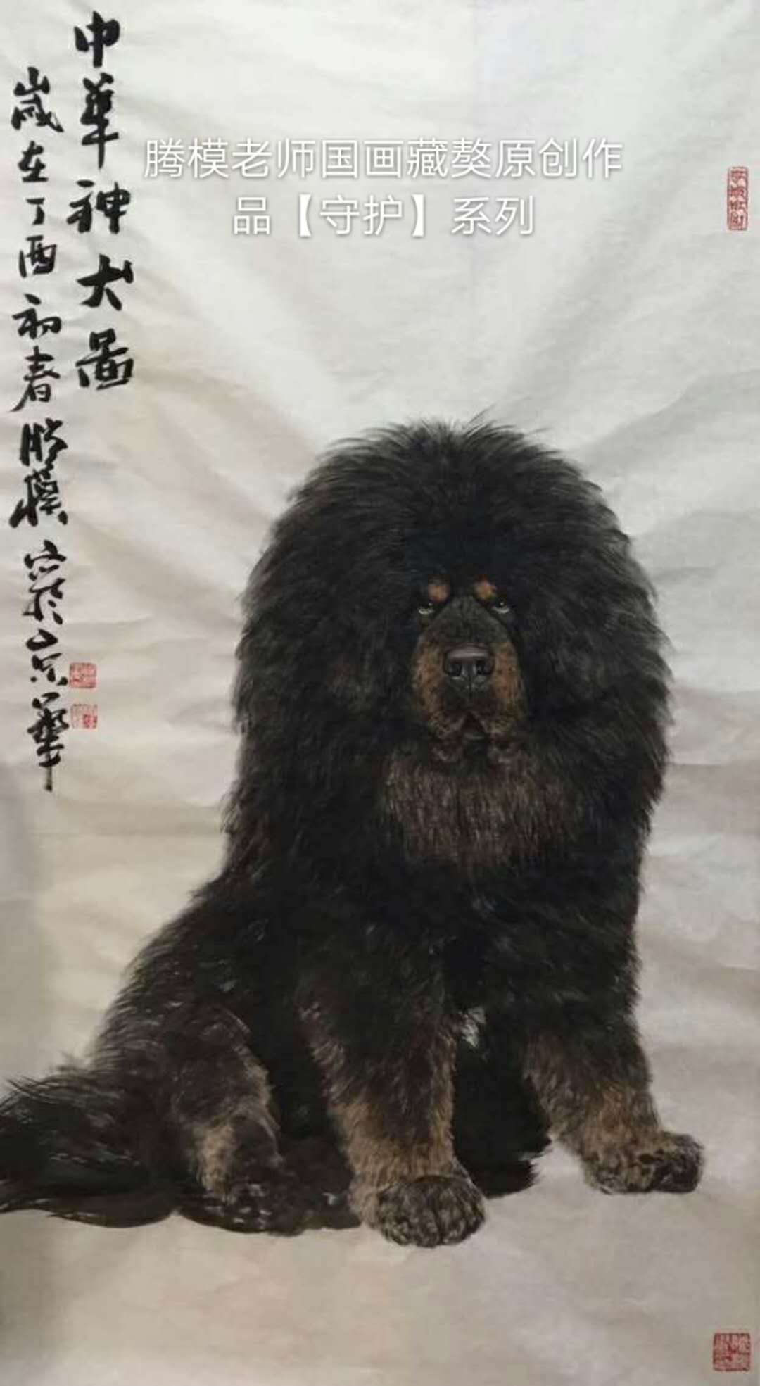 水墨藏獒奇才——腾模先生,画獒界第一