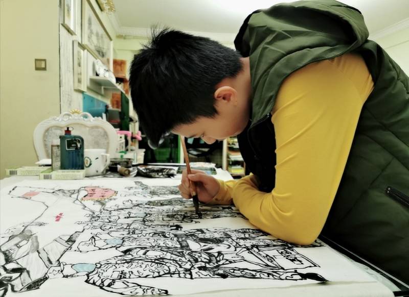 12岁中山少年 “抗疫”绘画获全国特等奖:绘画像朋友也像影子