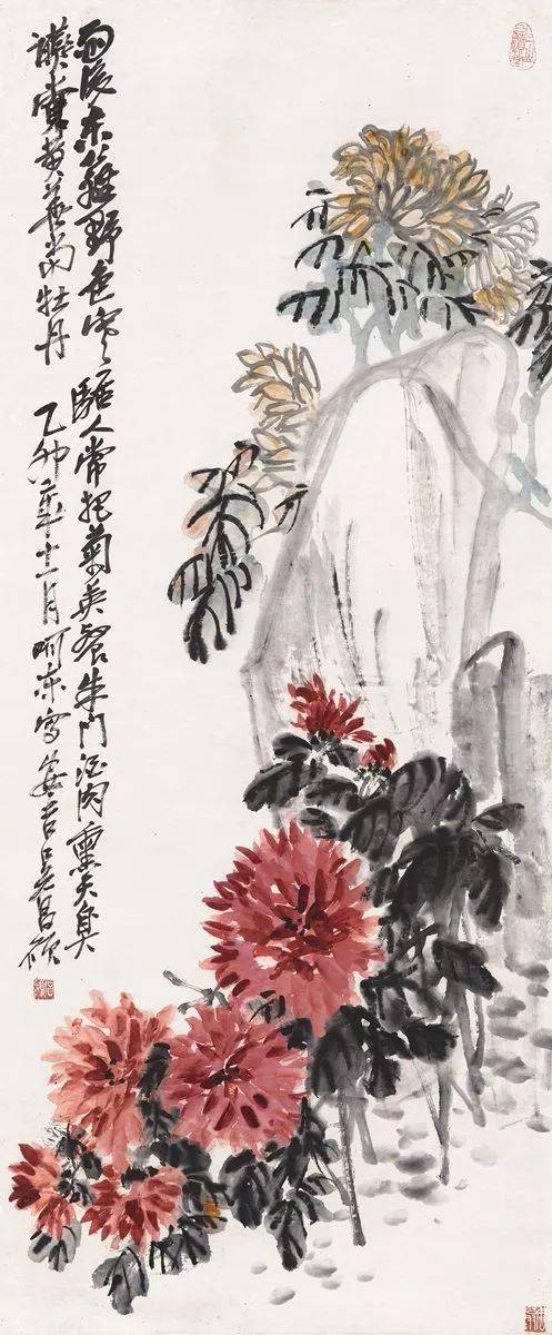 【岐山书画】吴昌硕笔下的菊花,大气、古朴