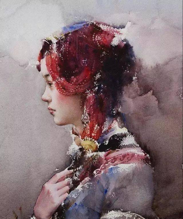 这画家火了,大笔触画出霸屏水彩,这光感够绝,极致东方的美!
