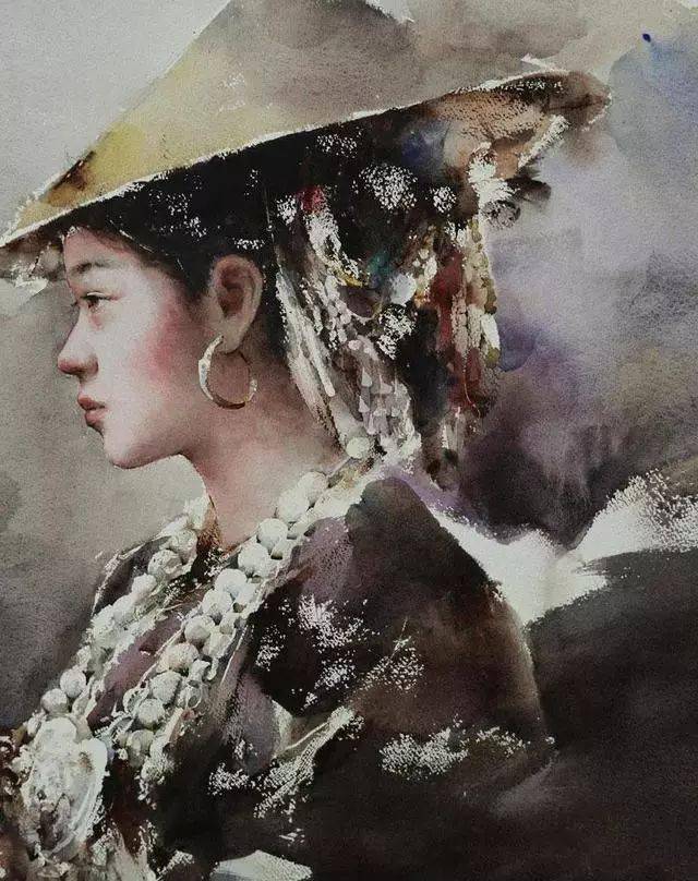 这画家火了,大笔触画出霸屏水彩,这光感够绝,极致东方的美!