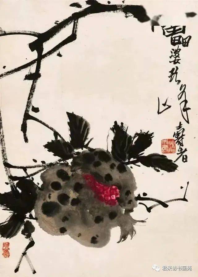 这3位大师画的石榴,笔墨各自风流,非常值得称道