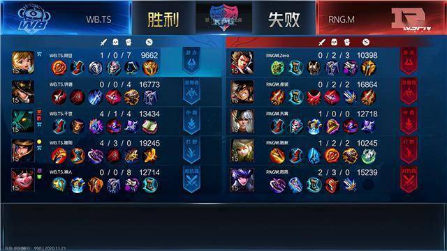 KPL:收官战闪光苏苏初登场,WB.TS 3:1 RNG.M