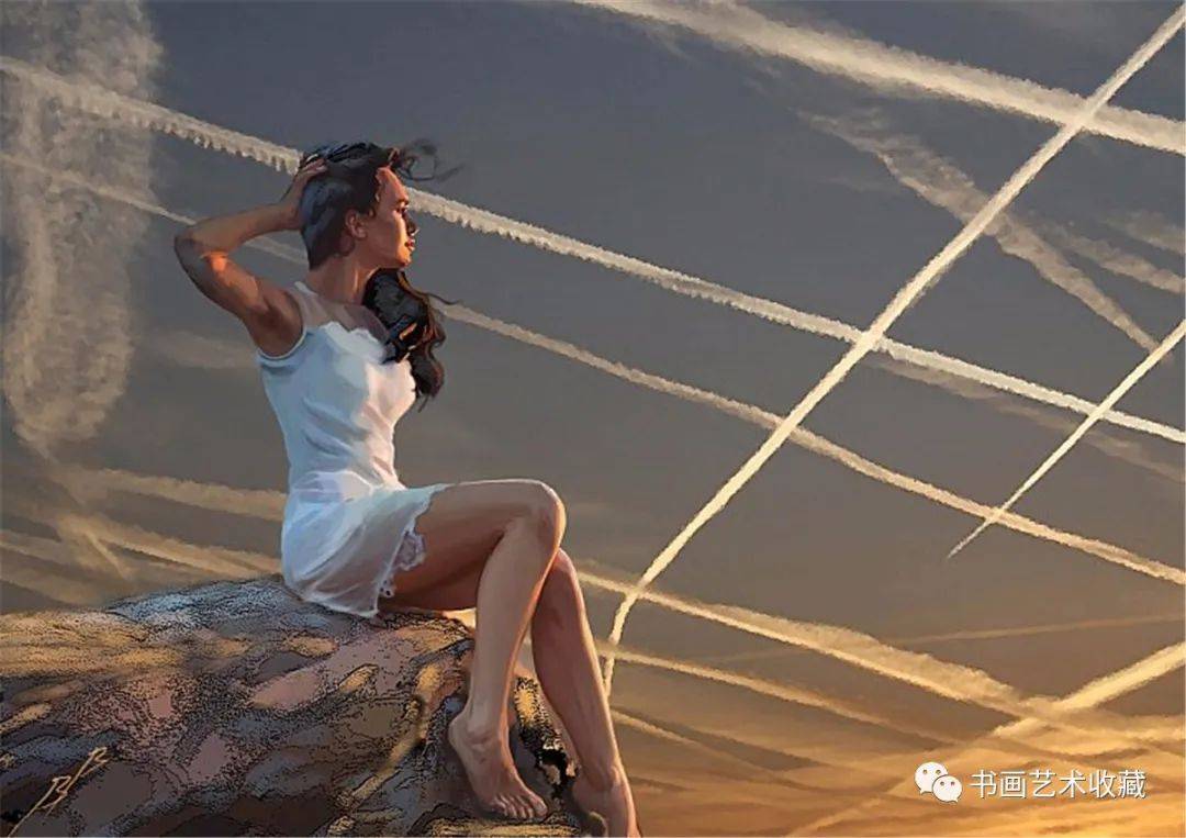 俄罗斯数码绘画:早安,洁白的牛奶和美女!