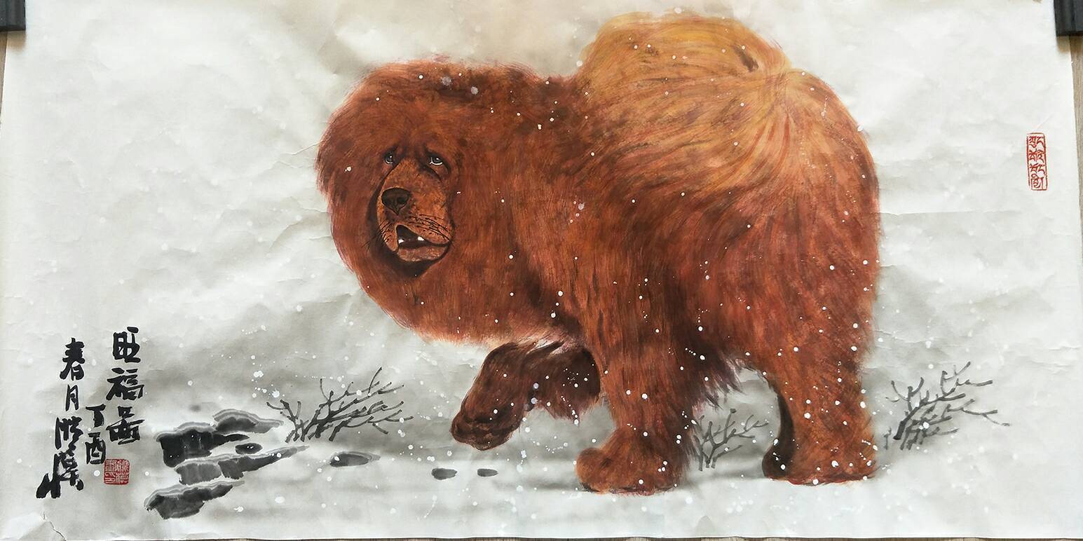 水墨藏獒奇才——腾模先生,画獒界第一