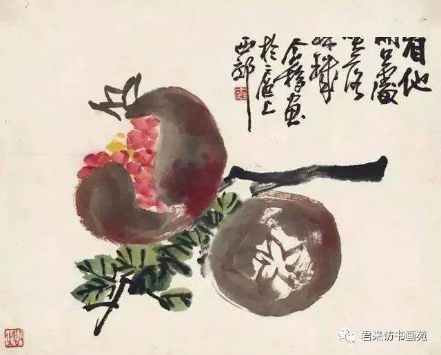 这3位大师画的石榴,笔墨各自风流,非常值得称道