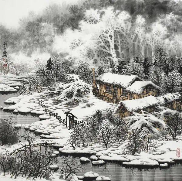 100幅山水雪景的画法(一生受益的国画教程~)