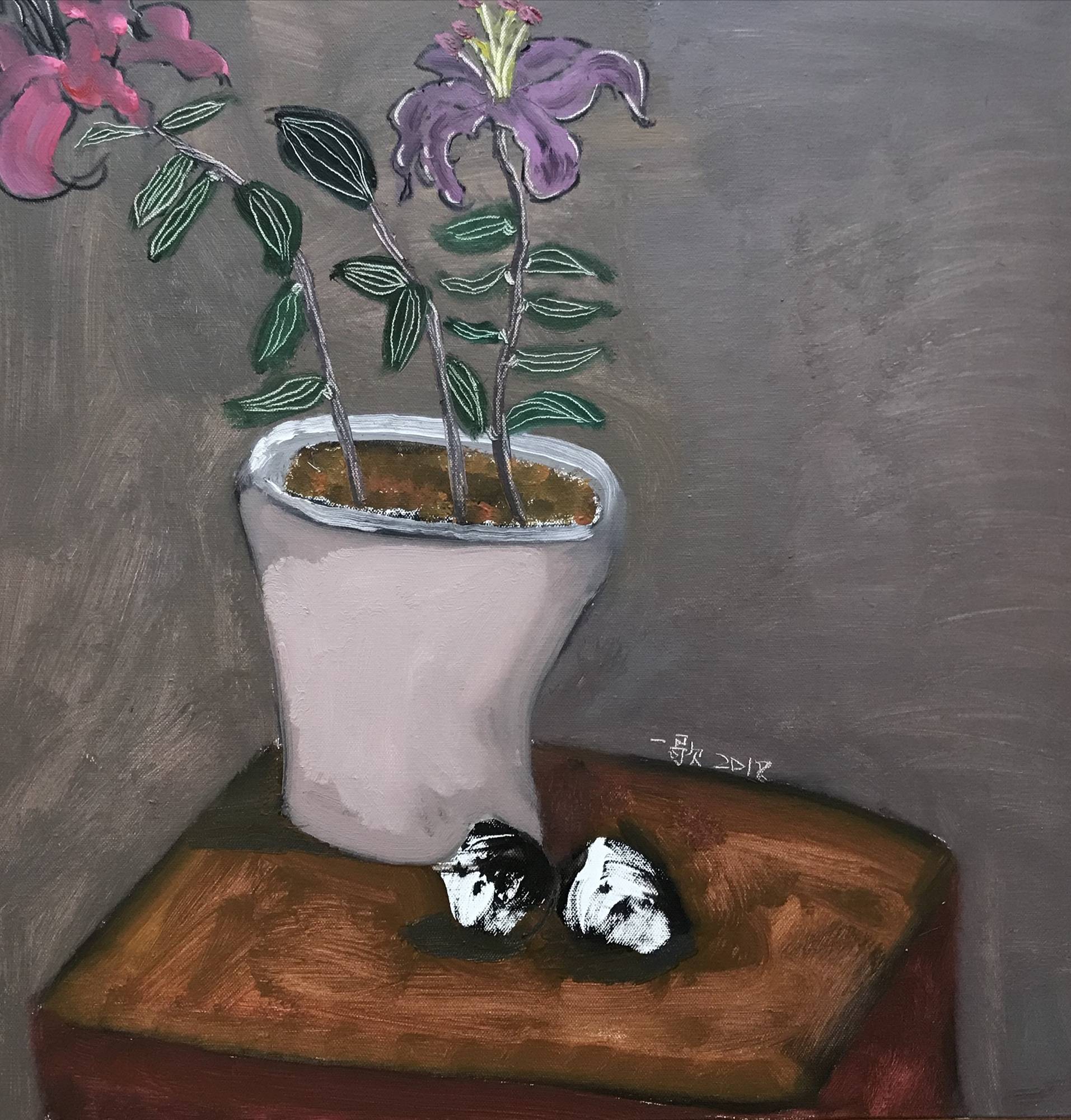 “初生牛犊不怕虎”刘一歌油画作品