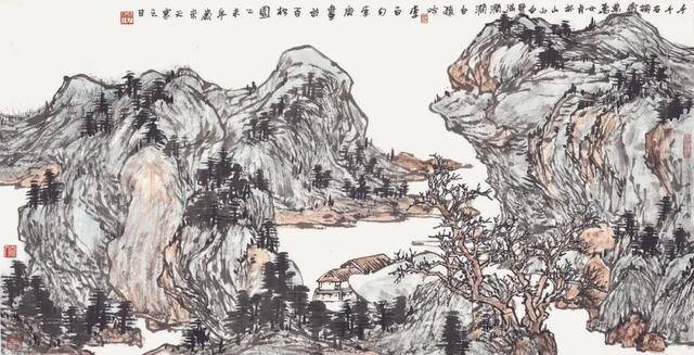 李可染画院院长,中国美术家协会河山画会会长李庚作品鉴赏