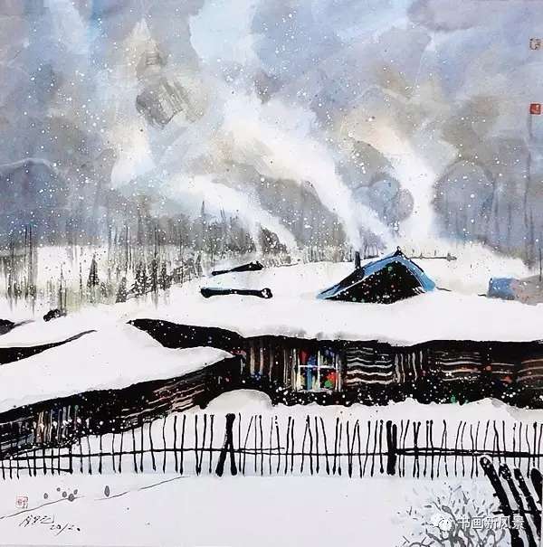 中国美术家协会会员王怀友山水冰雪画鉴赏