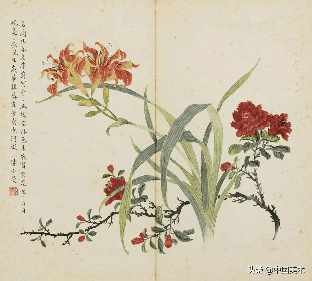 陆小曼花卉册页,惊艳