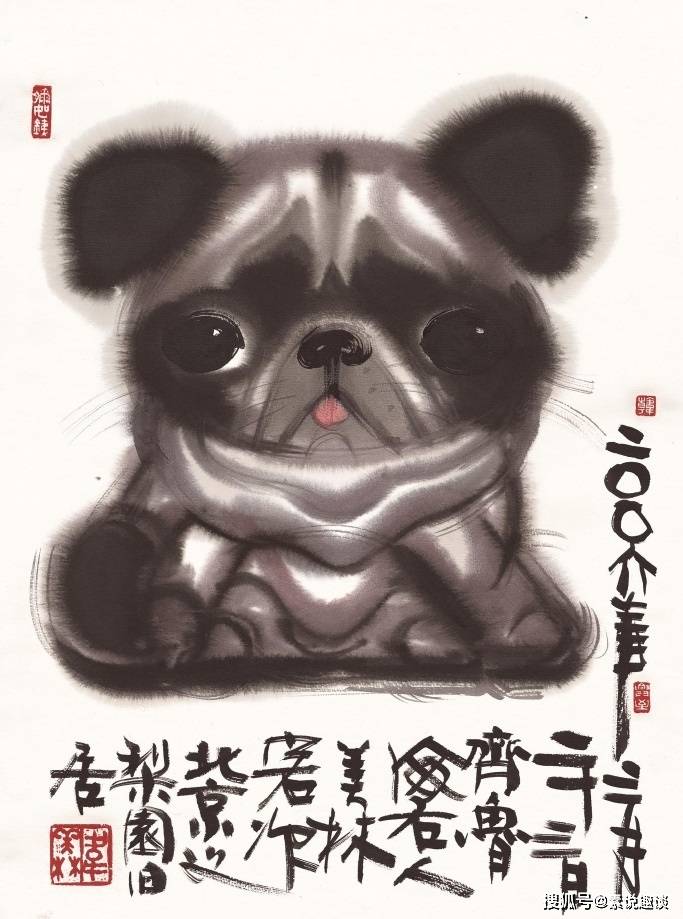 韩美林画的狗,黄永玉画的老鼠,童趣风格不比齐白石差