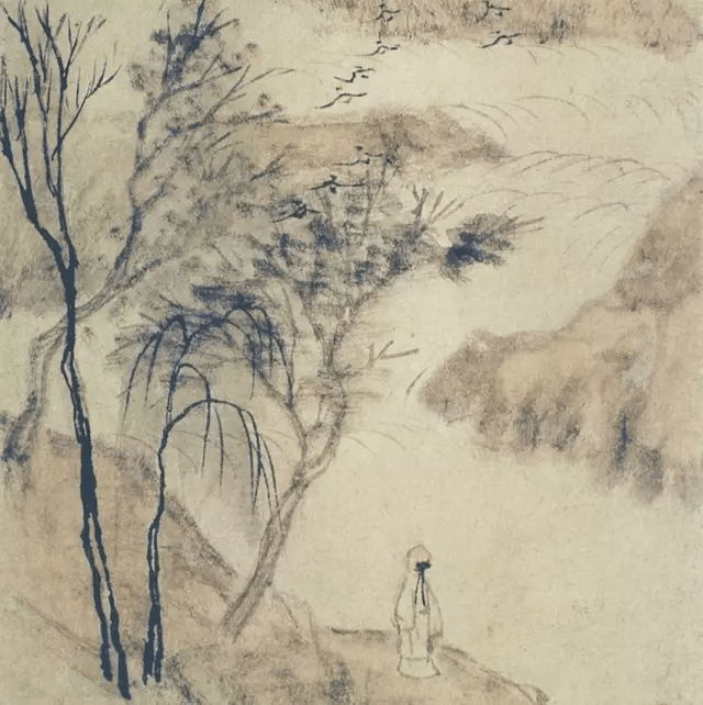 清初画家石涛画中的小人儿,生拙古朴,别具一格