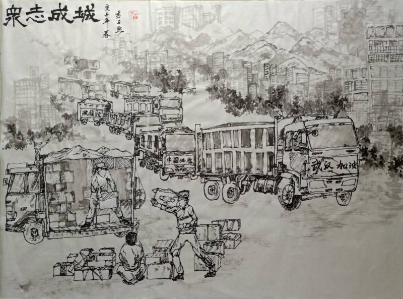12岁中山少年 “抗疫”绘画获全国特等奖:绘画像朋友也像影子