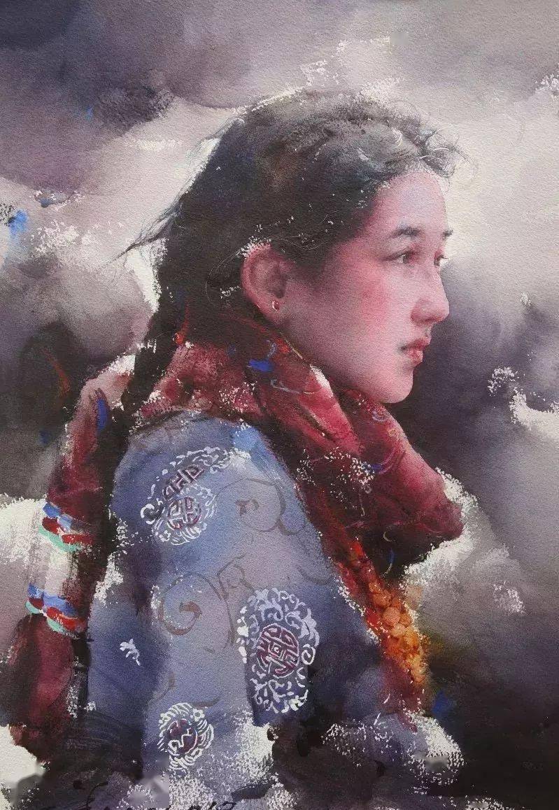 这画家火了,大笔触画出霸屏水彩,这光感够绝,极致东方的美!