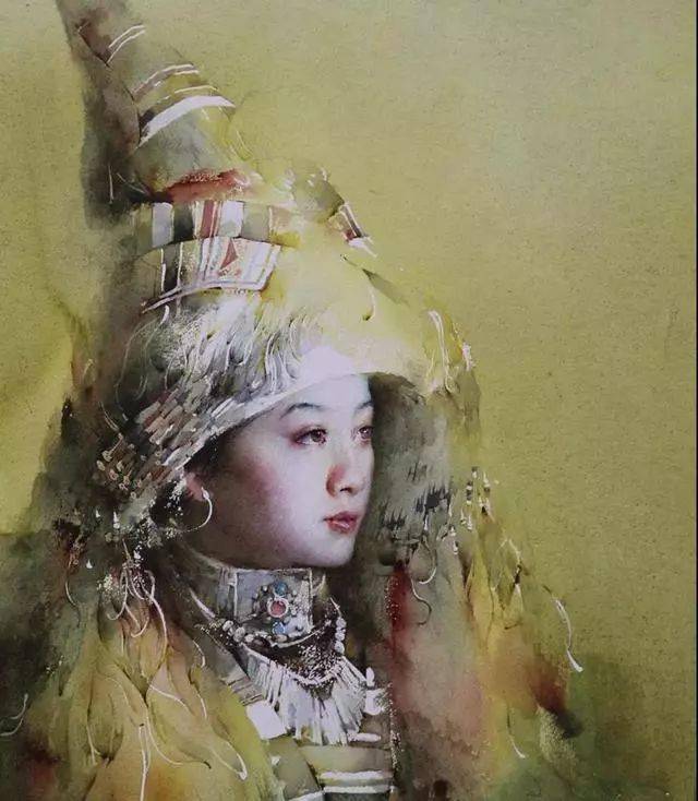 这画家火了,大笔触画出霸屏水彩,这光感够绝,极致东方的美!