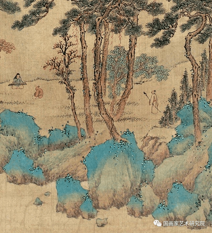 中国国画历代精品高清展:(1429)明 文伯仁青绿山水《幽涧赏琴图》
