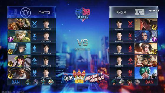 KPL:广州TTG 4:1击败RNG.M晋级败者组第三轮
