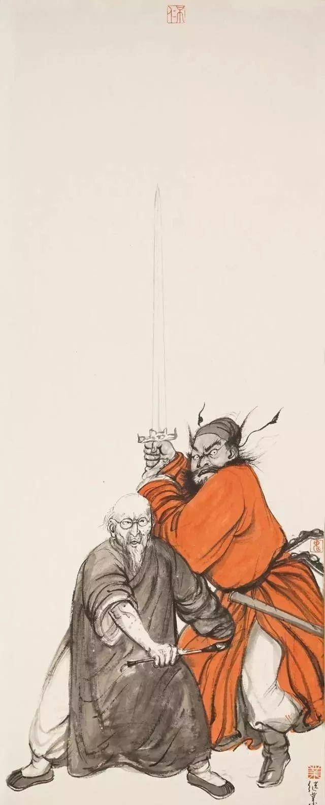 他笔下的齐白石很有意思,会“功夫”和“泼墨”,很萌很可爱