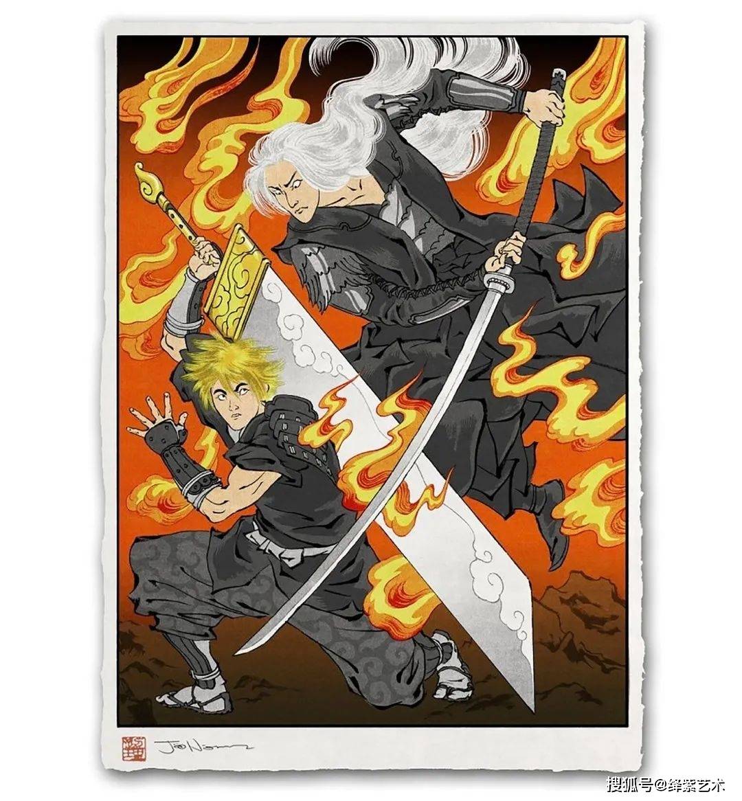 用浮世绘的画风,爆改卡通片英雄角色,帅气中透着搞笑