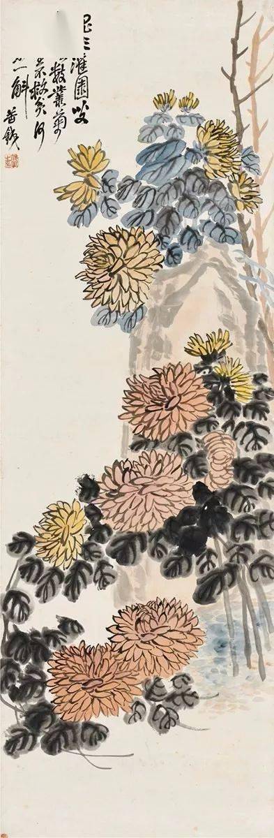 【岐山书画】吴昌硕笔下的菊花,大气、古朴