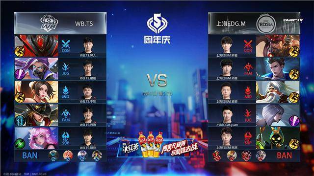 KPL:暖阳李白再现江湖,WB.TS零封上海EDG.M