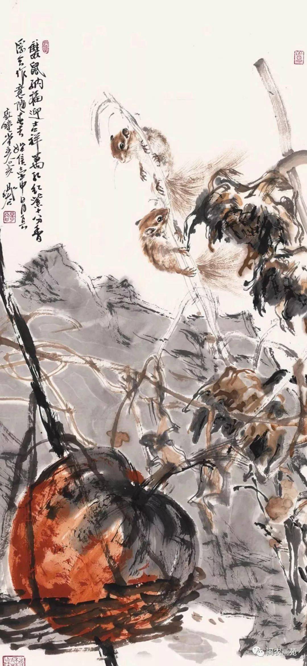 他画 生肖鼠 形神毕肖,意趣盎然!